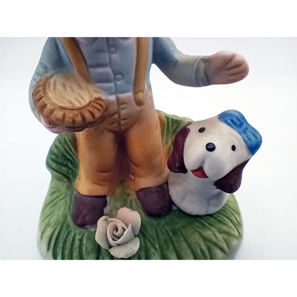 Homco Porcelain Boy with Dog 4.25 Inches Hand Painted Collectible Decor Vintage - Picture 5 of 12